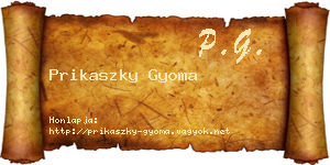 Prikaszky Gyoma névjegykártya